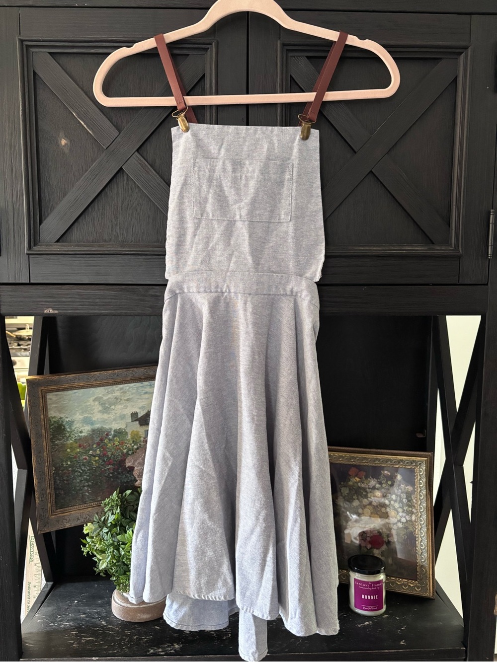 Atelier B. Montreal handcrafted suspenders skirt dress convertible M